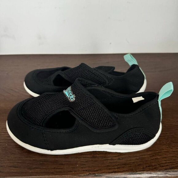 SPEEDO Unisex Double Velcro Water Shoes.  Color: black/blue - Picture 5 of 5